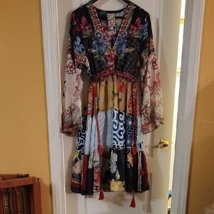 Johnny Was Vibrant Long Sleeve Dress